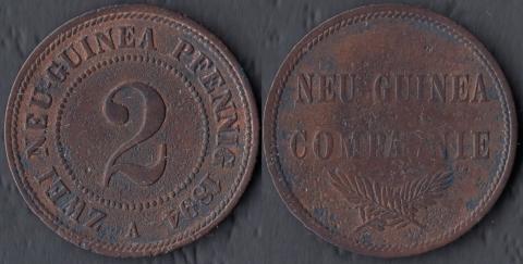 Германская Новая Гвинея 2 пфеннига 1894
