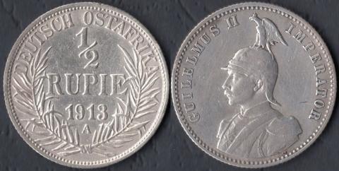Германская Ост-Африка 1/2 рупии 1913