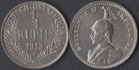 Германская Ост-Африка 1/4 рупии 1913