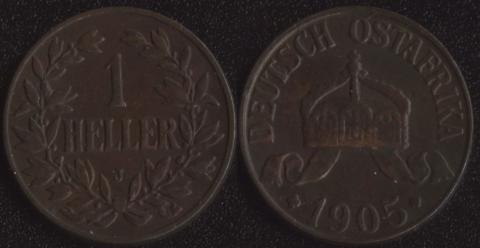Германская Ост-Африка 1 хеллер 1905