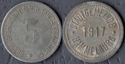 Хаммельбург 5 пфеннигов 1917