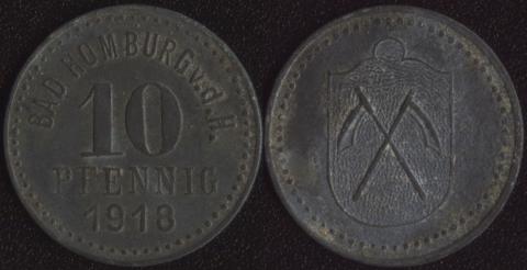 Хомбург 10 пфеннигов 1918