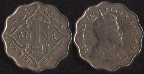 Индия 1 анна 1910