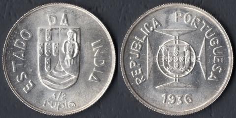 Индия Португальская 1/2 рупии 1936