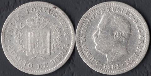 Индия Португальская 1/4 рупии 1881