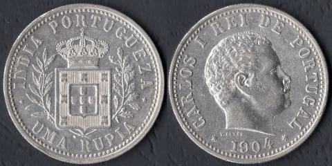 Индия Португальская 1 рупия 1904