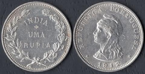 Индия Португальская 1 рупия 1912