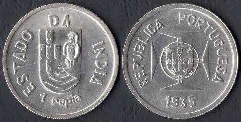 Индия Португальская 1 рупия 1935