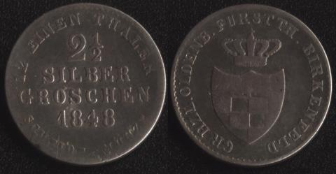 Биркенфельд 2-1/2 гроша 1848
