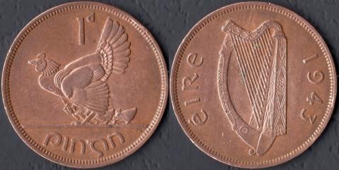 Ирландия 1 пенни 1943