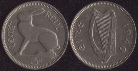 Ирландия 3 пенса 1940