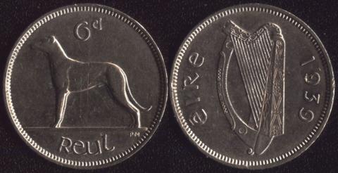Ирландия 6 пенсов 1939