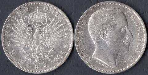 Италия 2 лиры 1905