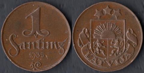 Латвия 1 сантим 1935