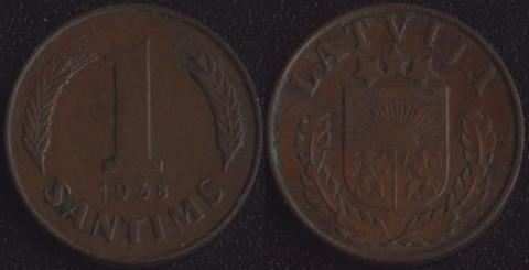 Латвия 1 сантим 1938
