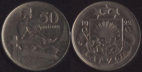 Латвия 50 сантим 1922