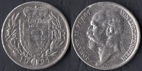 Лихтенштейн 1/2 франка 1924