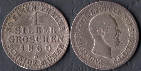 Липпе 1 грош 1860