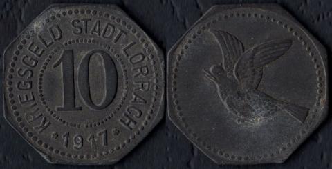 Лёррах 10 пфеннигов 1917