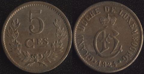 Люксембург 5 сантим 1924