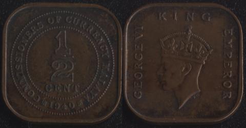 Малайя 1/2 цента 1940