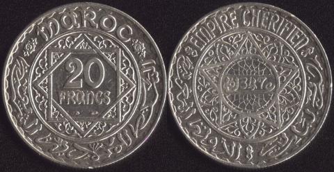 Марокко 20 франков 1928
