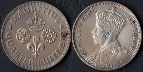 Маврикий 1/4 рупии 1935