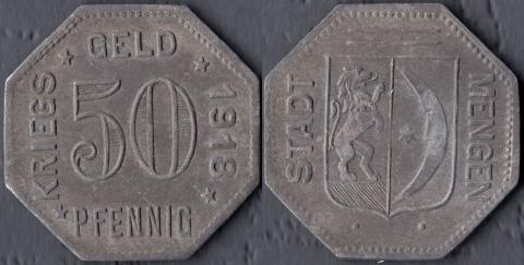 Менген 50 пфеннигов 1918 (железо)