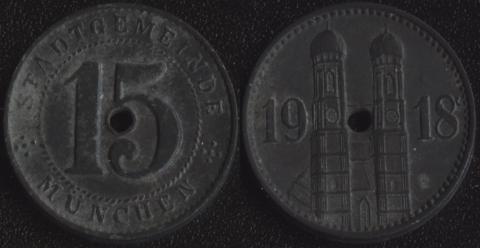 Мюнхен 15 пфеннигов 1918