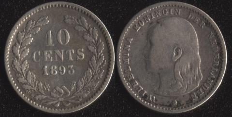 Нидерланды 10 центов 1893