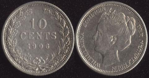 Нидерланды 10 центов 1906