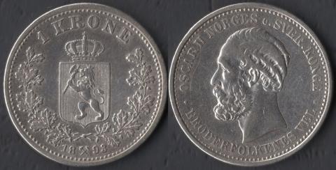 Норвегия 1 крона 1893