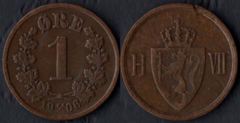 Норвегия 1 оре 1906