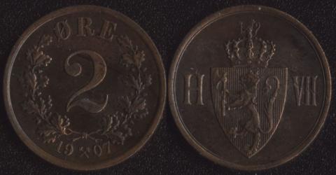 Норвегия 2 оре 1907