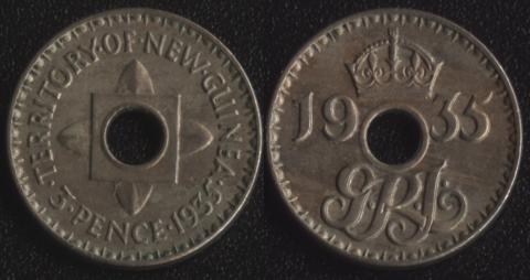 Новая Гвинея 3 пенса 1935