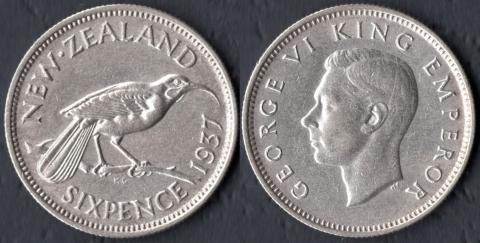 Новая Зеландия 6 пенсов 1937