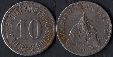 Обераммергау 10 пфеннигов 1917