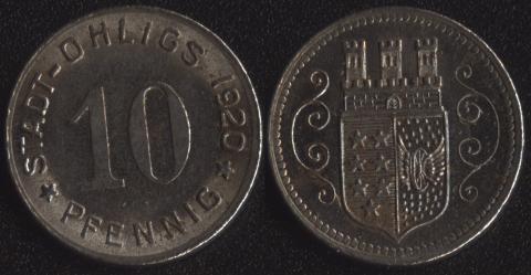 Олигс 10 пфеннигов 1920