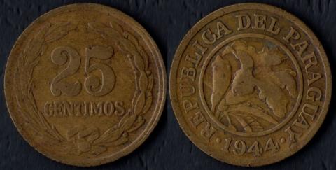 Парагвай 25 сентимо 1944