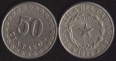 Парагвай 50 сентаво 1925