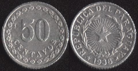 Парагвай 50 сентаво 1938