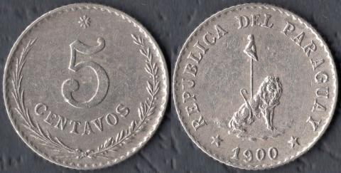 Парагвай 5 сентаво 1900
