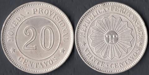 Перу 20 сентаво 1879