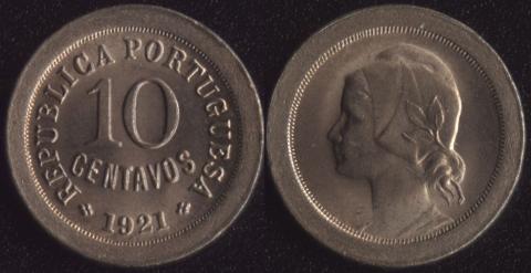 Португалия 10 сентаво 1921