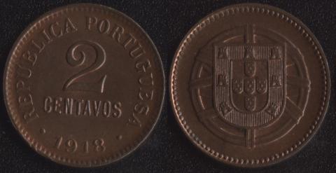 Португалия 2 сентаво 1918