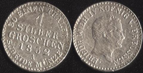 Пруссия 1 грош 1852