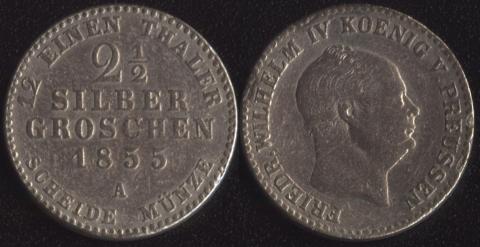 Пруссия 2-1/2 гроша 1855