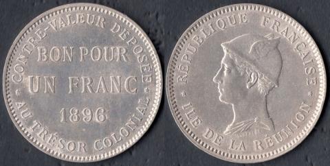 Реюньон 1 франк 1896 Реюньон 1 франк 1896