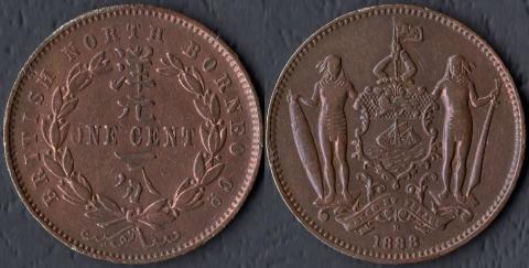 Северное Борнео 1 цент 1888