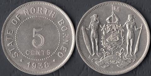 Северное Борнео 5 центов 1938